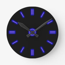 Horloge néon bleu