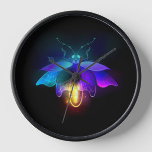 Horloge Neon Firefly sur noir