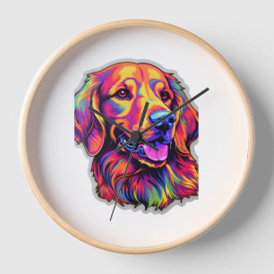 Horloge Neon Golden Retriever