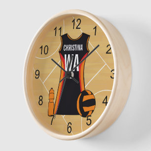 Horloge Net-ball personnalisé unique