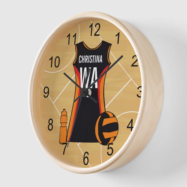 Horloge Netball personnel unique (Angle)