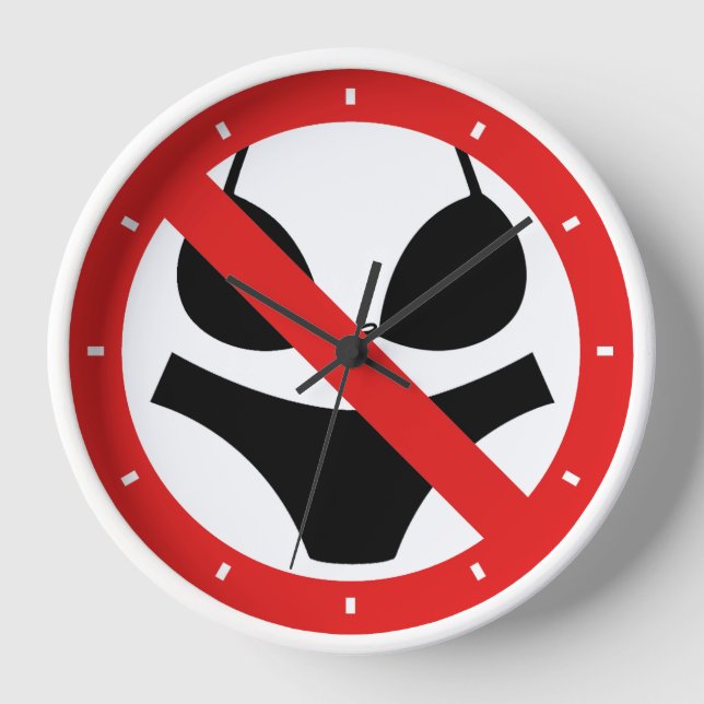 Horloge No swimsuits Allowed Sign (Recto)