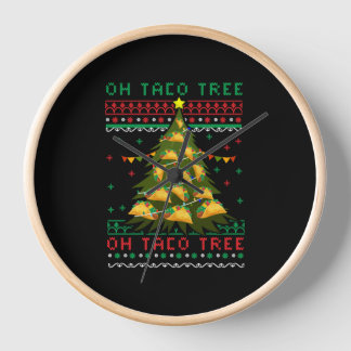 Horloge Noël mexicain, taco mexicain de Noël, mexicaine