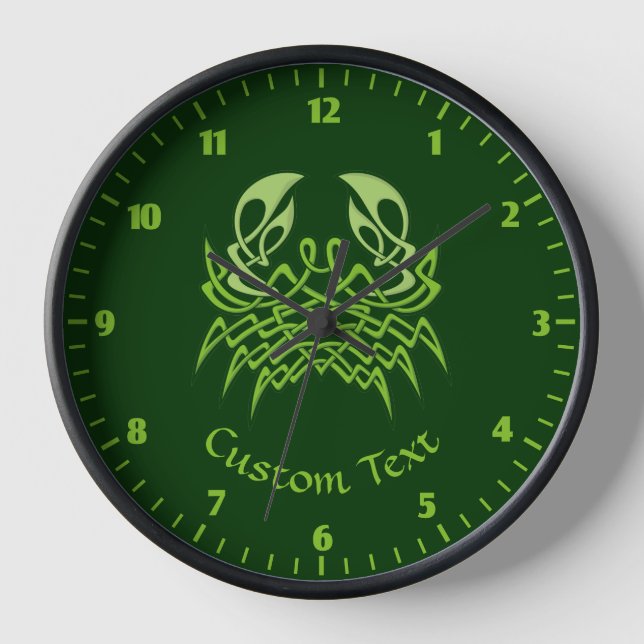 Horloge Nœud celtique du crabe vert (Recto)