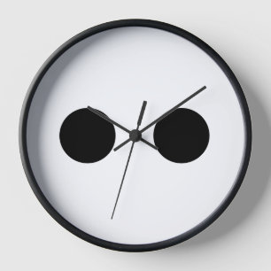 Horloge Noir Blanc Funny Mignonne Visage Yeux Cadeau éléga