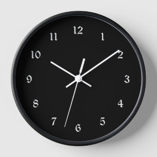 Horloge Noir uni simplement élégant