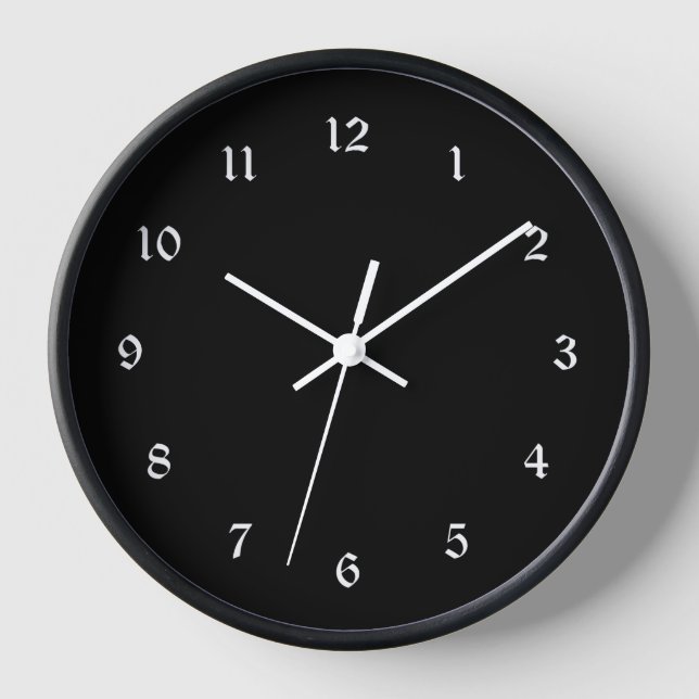 Horloge Noir uni simplement élégant (Recto)