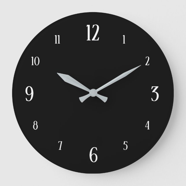 Horloge noire avec chiffres blancs moderne (Recto)