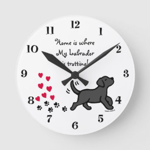 Horloge noire mignonne du Labrador