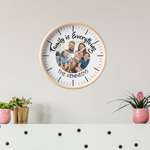 Horloge Nom de famille customisé Famille Citation Famille 