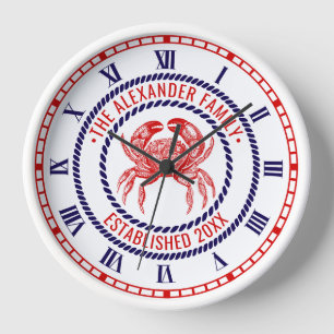 Horloge Nom de famille Vintage Crab #1 Date de fondation C