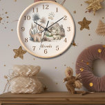 Horloge Nom personnalisé Boho Cute Dinosaur<br><div class="desc">Voici notre nom personnalisé Boho Cute Dinosaur Horloge, un ajout fantaisiste à tout espace qui promet de faire du temps de raconter une expérience délicieuse! Cette horloge charmante combine l'attrait intemporel des dinosaures avec une esthétique bohème, créant une pièce unique et ludique de décoration. Réalisée avec soin du détail, l'horloge...</div>