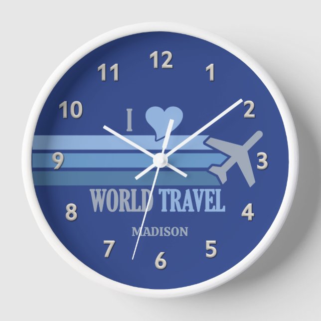 Horloge Nom personnalisé World Travel (Recto)