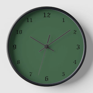 Horloge Nombre noir minimal   Classic Hunter Green