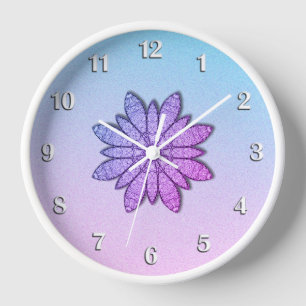 Horloge Nombres Blancs Plutôt Violets