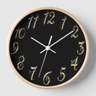 Horloge Nombres Or fantaisie