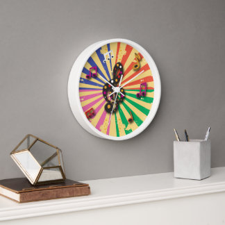 Horloge Notes musicales sur Sunsplash Arrière - plan