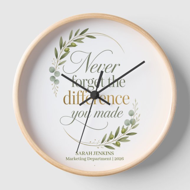 Horloge N'oubliez jamais la différence que vous avez faite (Recto)