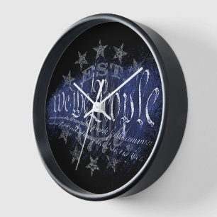Horloge NOUS LE PEUPLE Patriote 13 Étoiles et Drapeau Amér