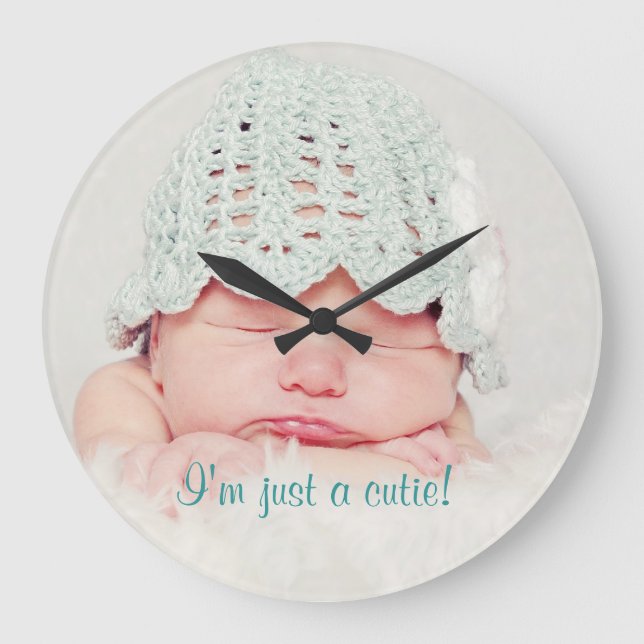 Horloge nouveau-née mignonne de coutume de bébé (Recto)