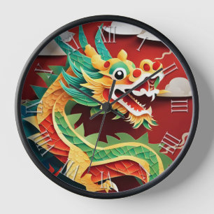 Horloge Nouvel An chinois mignon Dragon Zodiac Anniversair