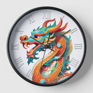 Horloge Nouvel An chinois mignon Dragon Zodiac Anniversair