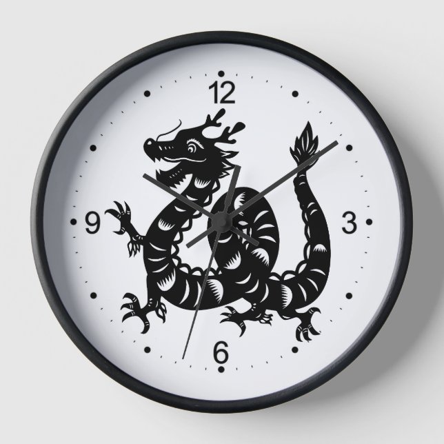 Horloge Nouvel An chinois mignon Dragon Zodiac Anniversair (Recto)