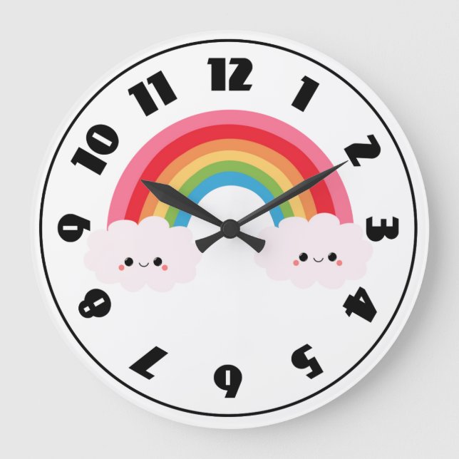 Horloge Nuage Arc-en-Ciel (Recto)