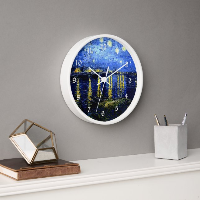 Horloge Nuit étoilée au-dessus du Rhône par van Gogh (Bureau)