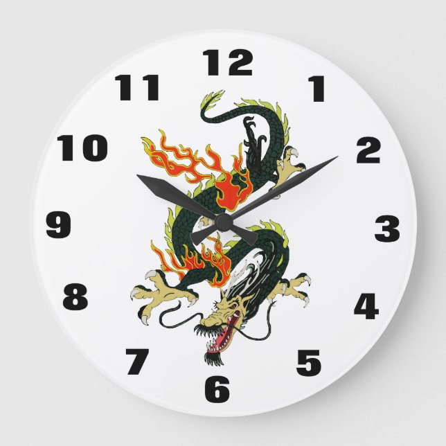 Horloge numérique du dragon chinois noir (Recto)