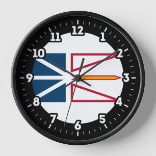 Horloge Numéro graphique des drapeaux de Terre-Neuve