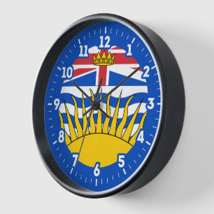 Horloge Numéro graphique du drapeau de la Colombie-Britann