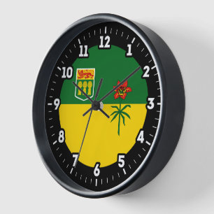 Horloge Numéro graphique du drapeau de la Saskatchewan