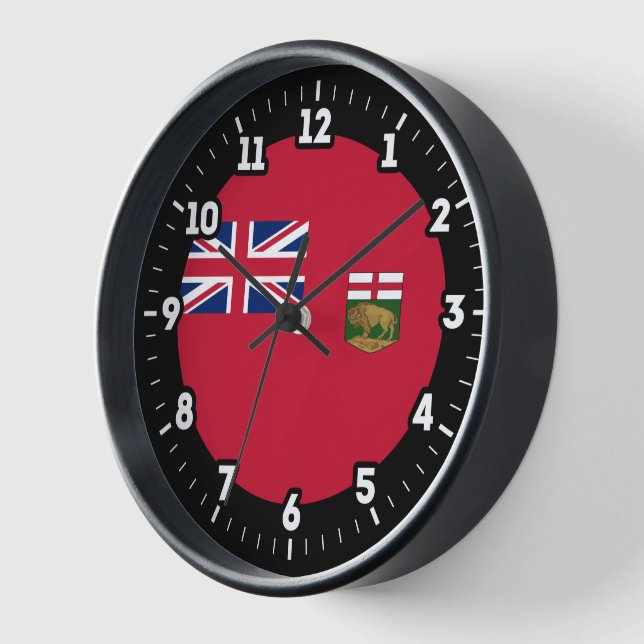 Horloge Numéro graphique du drapeau du Manitoba (Angle)