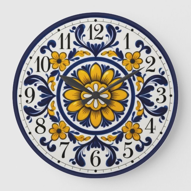 Horloge numérotée Talavera élégante (Recto)
