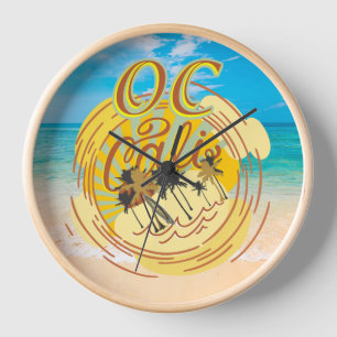 Horloge OC Cali Orange County Californie Plage Soleil Surf