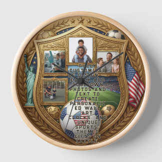 Horloge Œuvre d'art personnalisée de la Coupe du monde pou