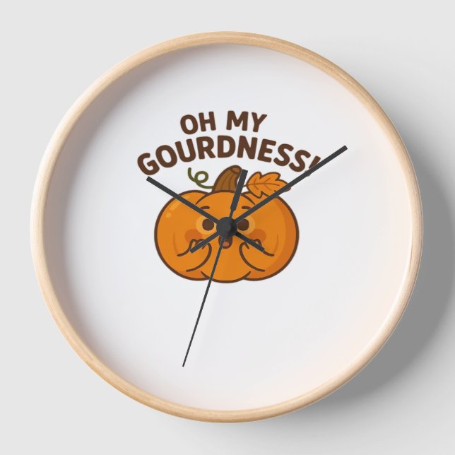 Horloge Oh Ma Gourde ! - Surpris Citrouille Kawaii Art Cl (Recto)
