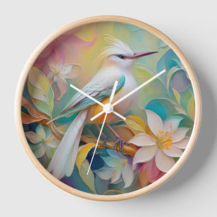 Horloge Oiseau d'Imaginaire tourbé d'or