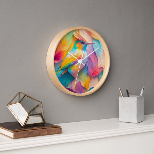 Horloge Oiseaux Imaginaires Oiseaux de soie (Bureau)