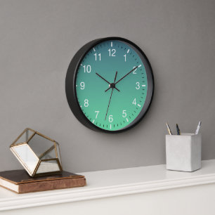 Horloge Ombre verte de menthe Turquoise moderne