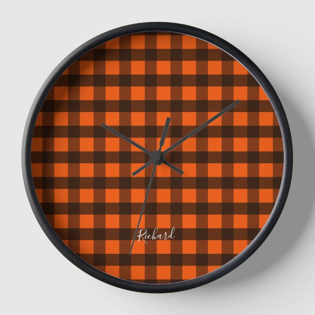 Horloge Orange and Black Checker (Recto)