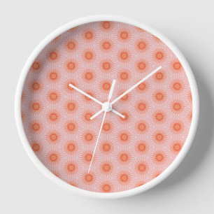 Horloge Orange brillant et rose pâle