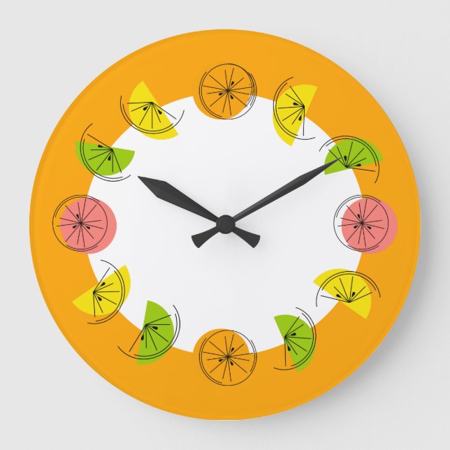 Horloge orange Citrus Circle rond (Recto)