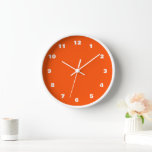 Horloge orange Couleurs personnalisées Numéros Pol<br><div class="desc">Belles couleurs personnalisables Horloges murales orange - Choisissez / ajoutez vos couleurs arrière - plans et numériques préférées ! Choisissez vos polices et taille de nombre uniques ! ou Ajoutez votre texte / nom / date / logo / image / plus ! Bonne chance - Soyez heureux :)</div>