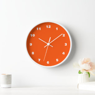 Horloge orange Couleurs personnalisées Numéros Pol