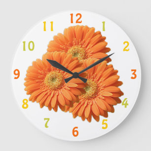 Horloge orange de marguerites de Gerbera