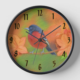 Horloge Orchard Oriole Songbird Peinture Oiseau original