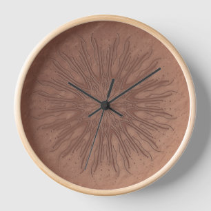 Horloge Ordure murale de mandala de sunburst de boho bio