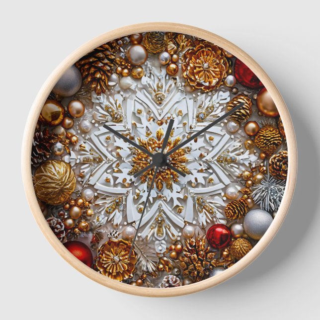 Horloge ornement en flocon de neige 3d (Recto)